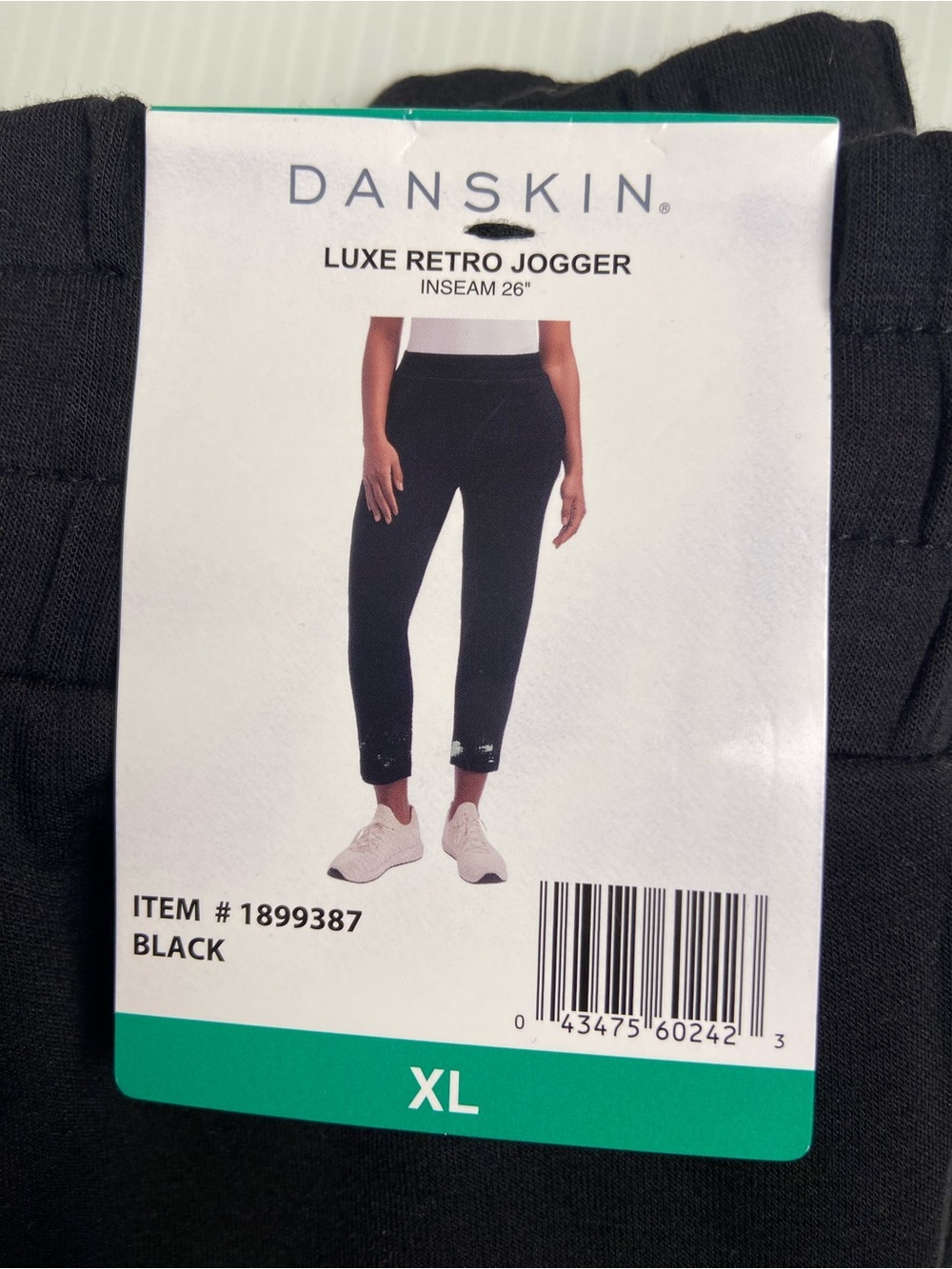 NWT Danskin Luxe Retro Jogger Pants Black XL Stretch Pockets
